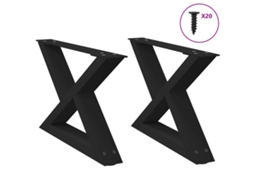 Vidaxl Pés Para Mesa De Centro 2 Peças Preto 50x(30-31,3) Cm Aço