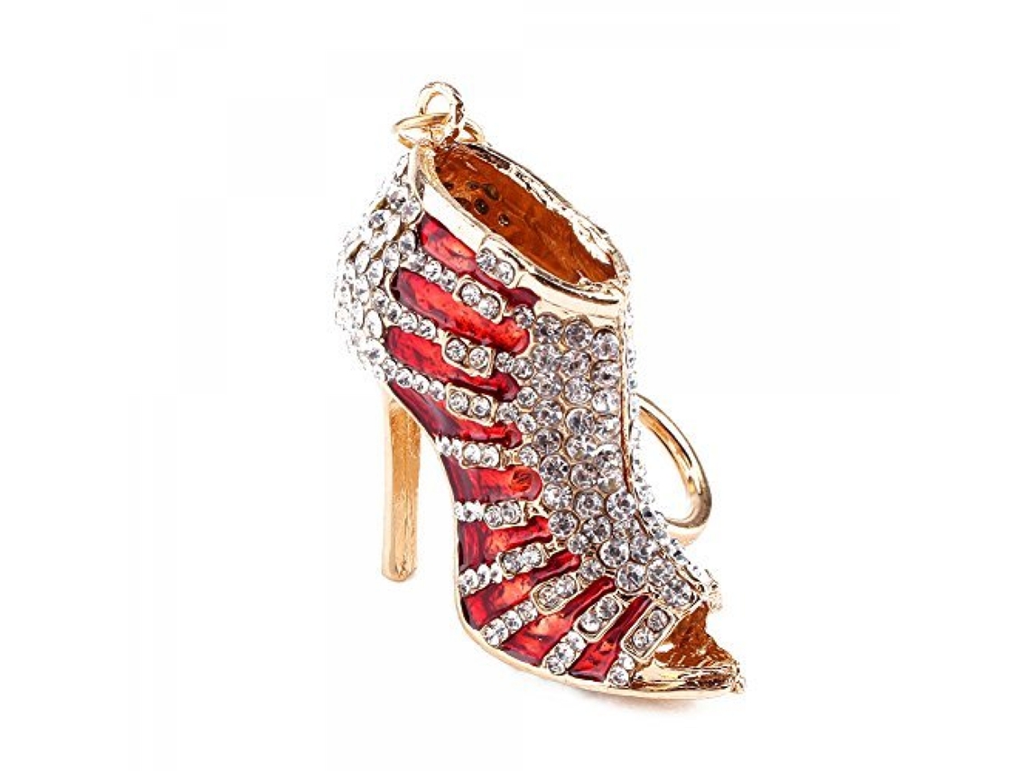 Chaveiro De Cristal Com Strass, Chaveiro, Corrente, Berloque De Bolsa, Pingente, Presente Aquaforge (salto Alto Vermelho)