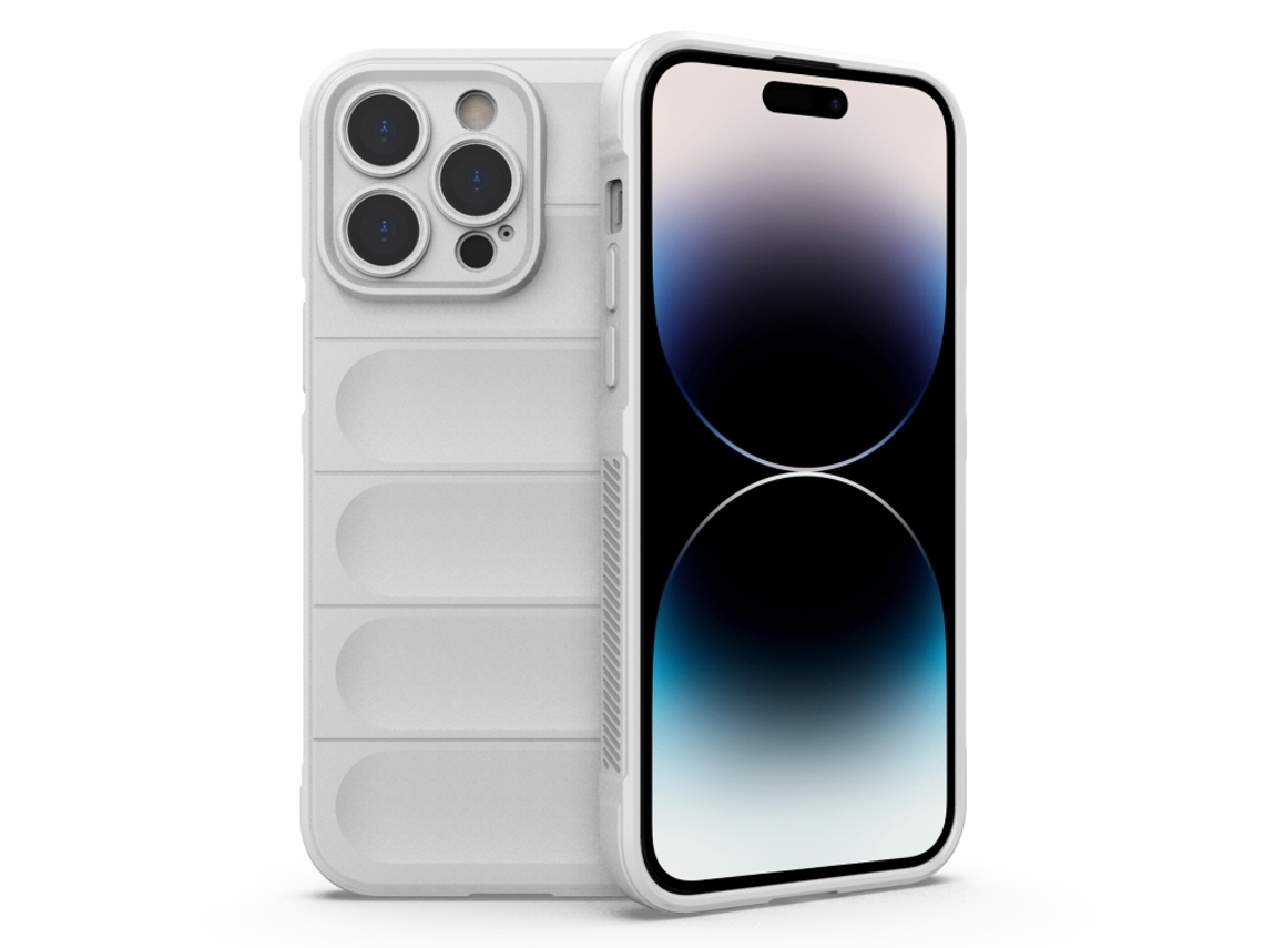 Capa Halinuia Para Iphone 14 Pro Max Magic Shield Tpu Branco (proteção Integral, Interior Em Flanela)