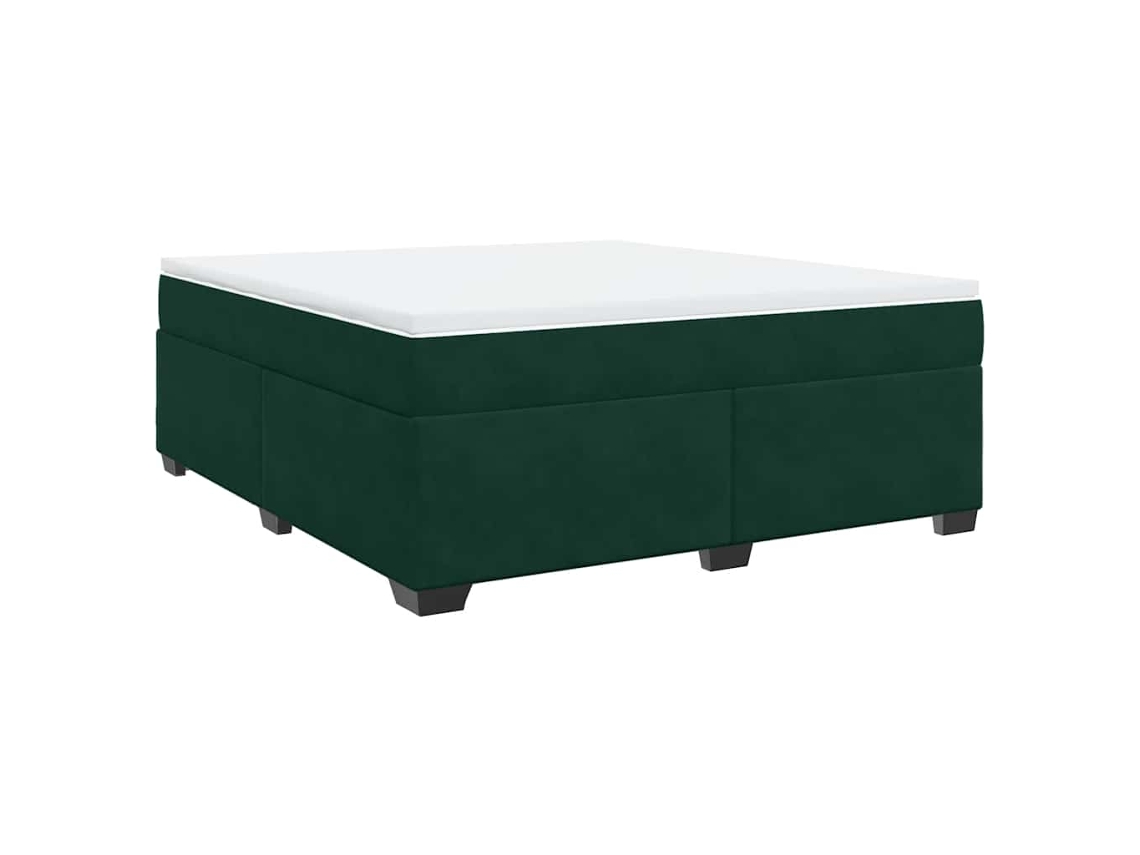 Cama com Molas/colchão 180x200 Cm Veludo Verde escuro MAISON EXCLUSIVE