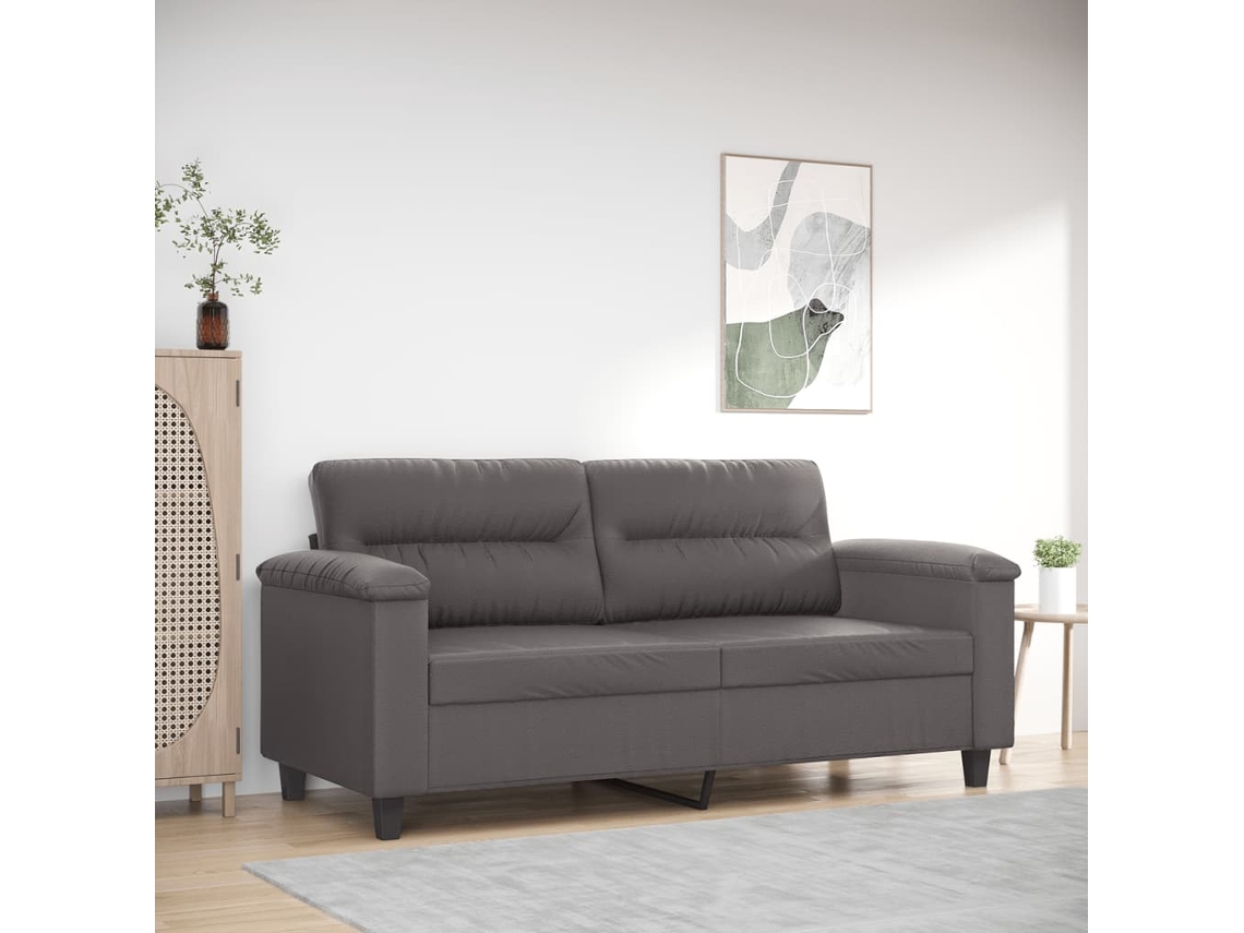 Sofá de 2 Lugares - Sofá da Sala - Sofá de Relaxamento 140 Cm Couro Artificial Cinza HARLANV1