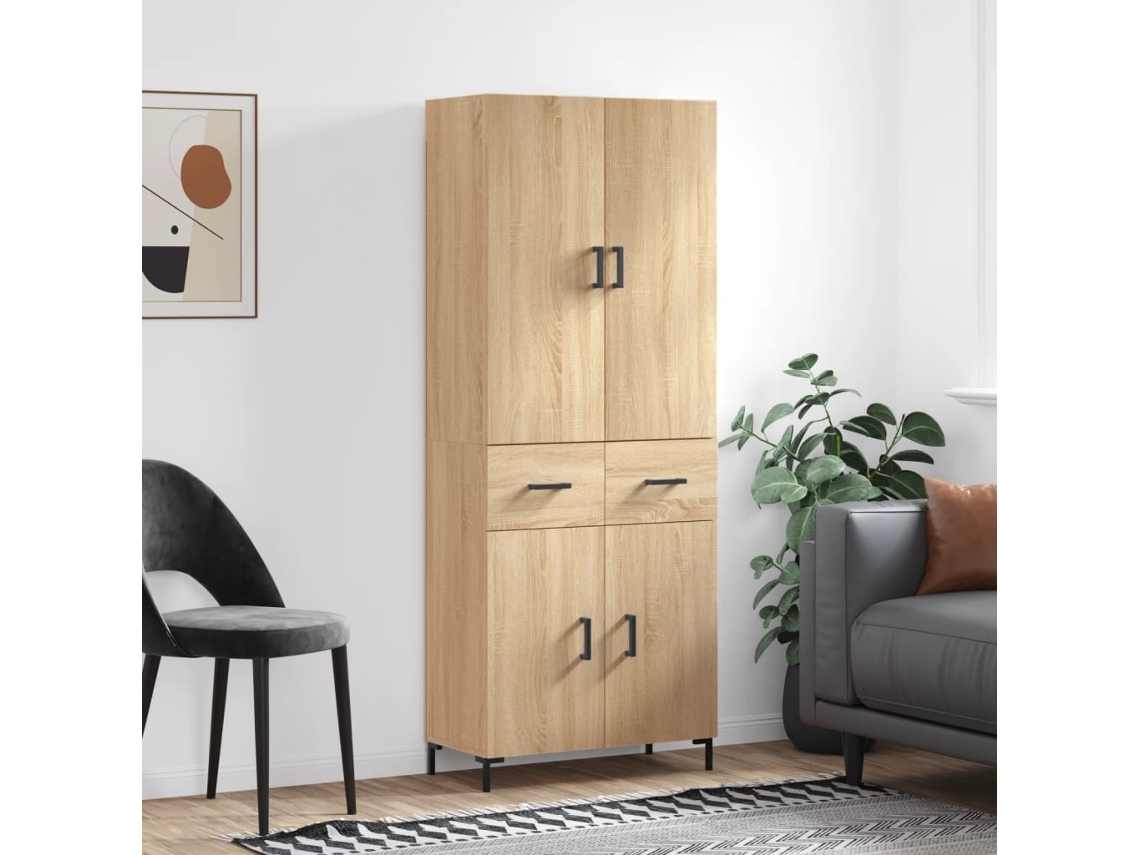 Vidaxl Armário Alto 69,5x34x180 Cm Derivados De Madeira Cor Sonoma