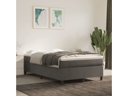 Estrutura De Cama Sem Colchão 120x200 Cm Veludo Cinzento-escuro
