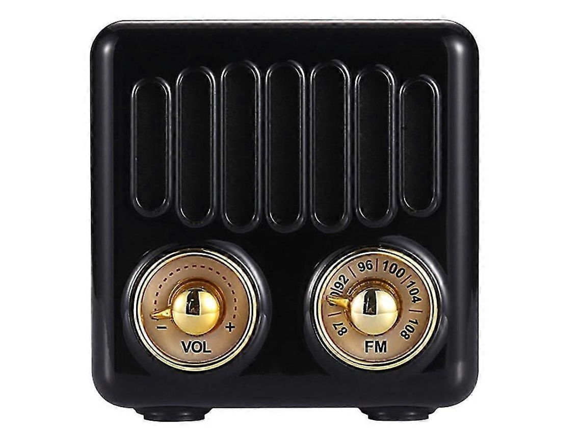 Caixa De Som Bluetooth Com Rádio Retrô, Rádio Fm Com Estilo Clássico Antigo, Reprodutor De Mp3 Com Cartão Tf E Bluetooth Auxiliar Brilvibera (preto)