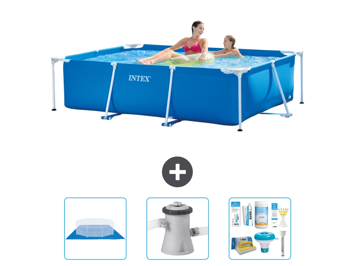 Intex Piscina Com Estrutura Retangular - 220x150x60 Cm - 4-peças S21248