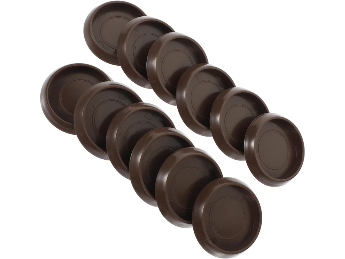 Conjunto De 12 Protetores Pés Compactos Plástico Para Móveis, Com