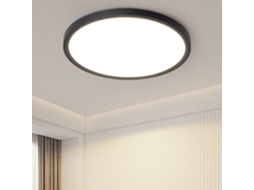 ZMH Luminária de teto LED redonda preta moderna para sala de estar e corredor - Ø22CM