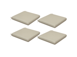 Conjunto de 4 Almofadas para Cadeiras, 47 X 47 Cm, com Enchimento Espesso, Resistentes Ao Desbotamento, Bege. PONTOCASA