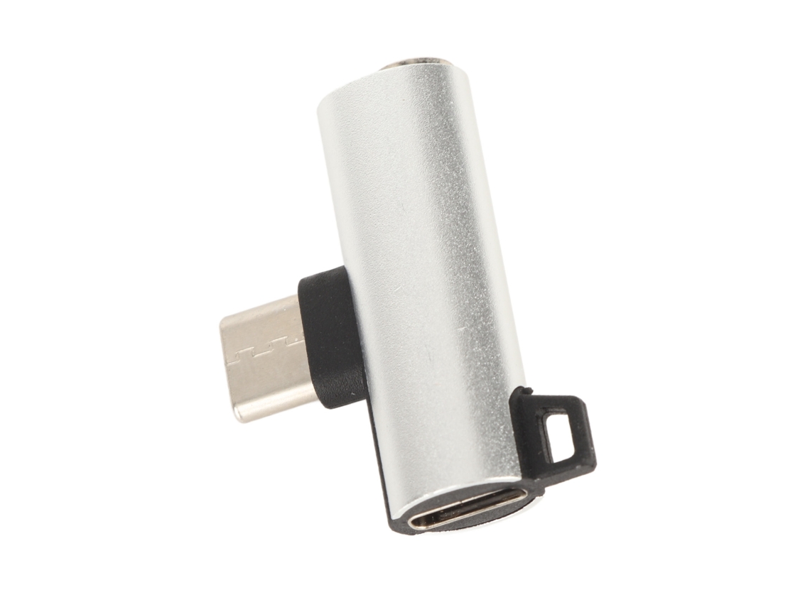 Adaptador De Fones De Ouvido Type-c Para 3.5mm Carregador 2 Em 1 Com Áudio Hifi E Carga Rápida Pd (prata)