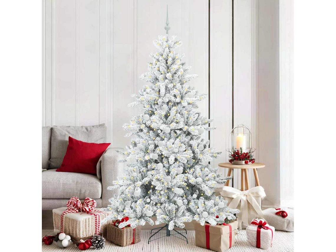 Vidaxl Árvore De Natal Articulada Artificial Branco 180 Cm Pvc E Aço