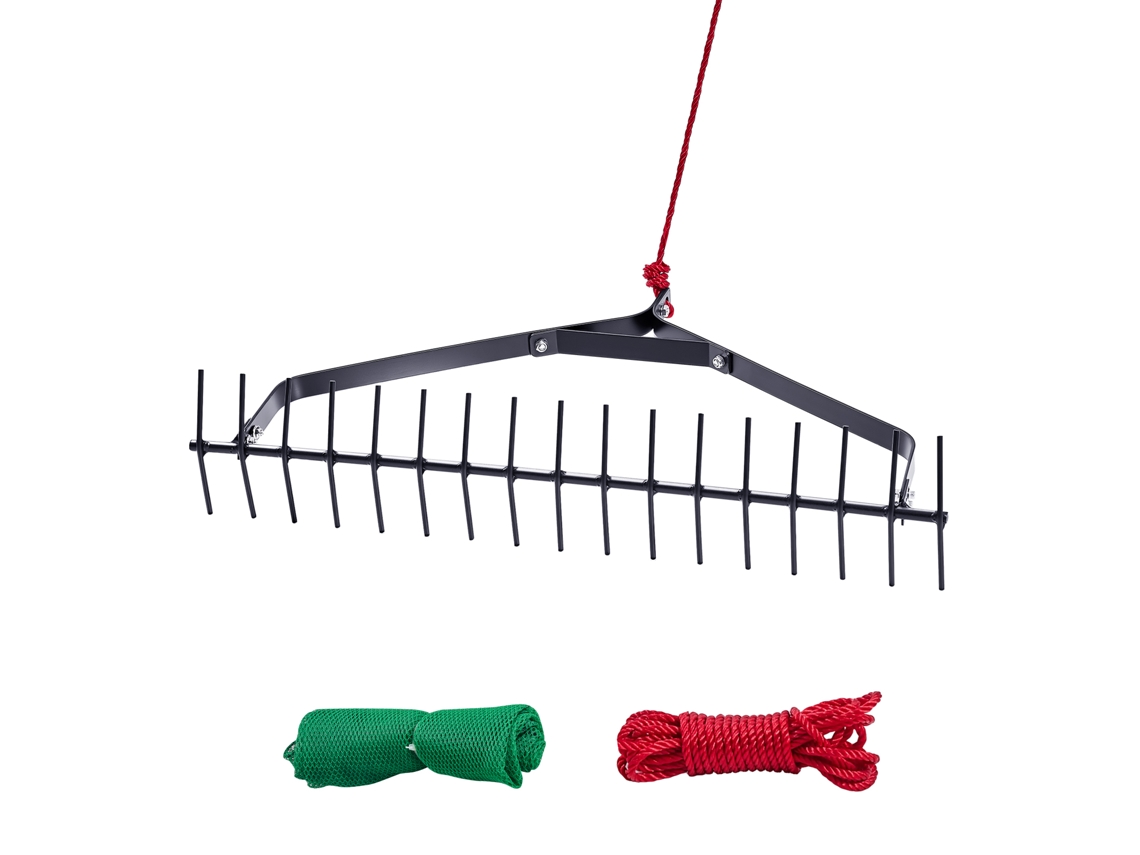 Rake Para Ervas Daninhas Aquáticas, De Dupla Face Lago 810 X 495 165 Mm, Ferramenta Leve Com Corda 9 M Limpeza Estanques, Lagos E Riachos