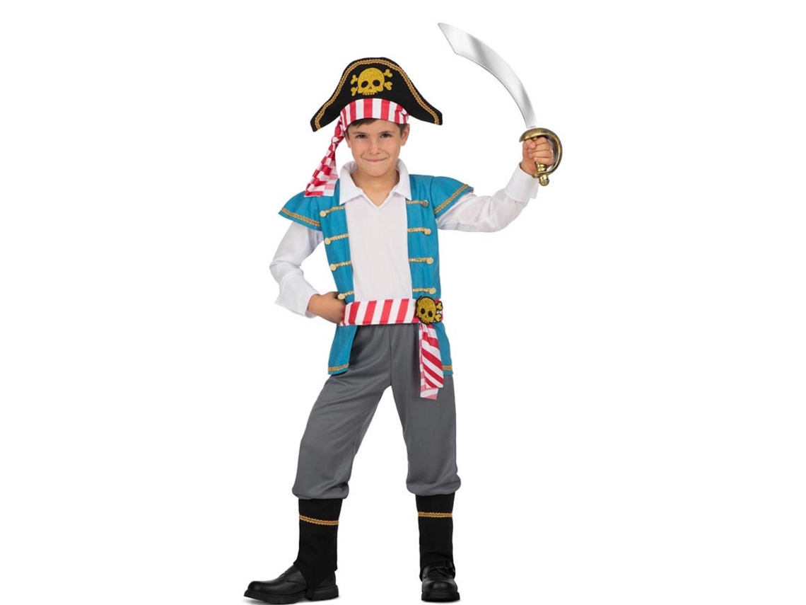Fato de pirata caveira com chapéu para criança