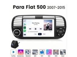 Rádio Carro JUNSUN 7" Android, 2GB+64GB, compatível com Fiat 500 2007-2015, Carplay, Android Auto, GPS, câmera traseira