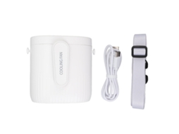 Ventilador portátil de cintura con clip, 3 velocidades, 4000 mAh, funcionamiento silencioso, recargable, blanco | S/MARCA