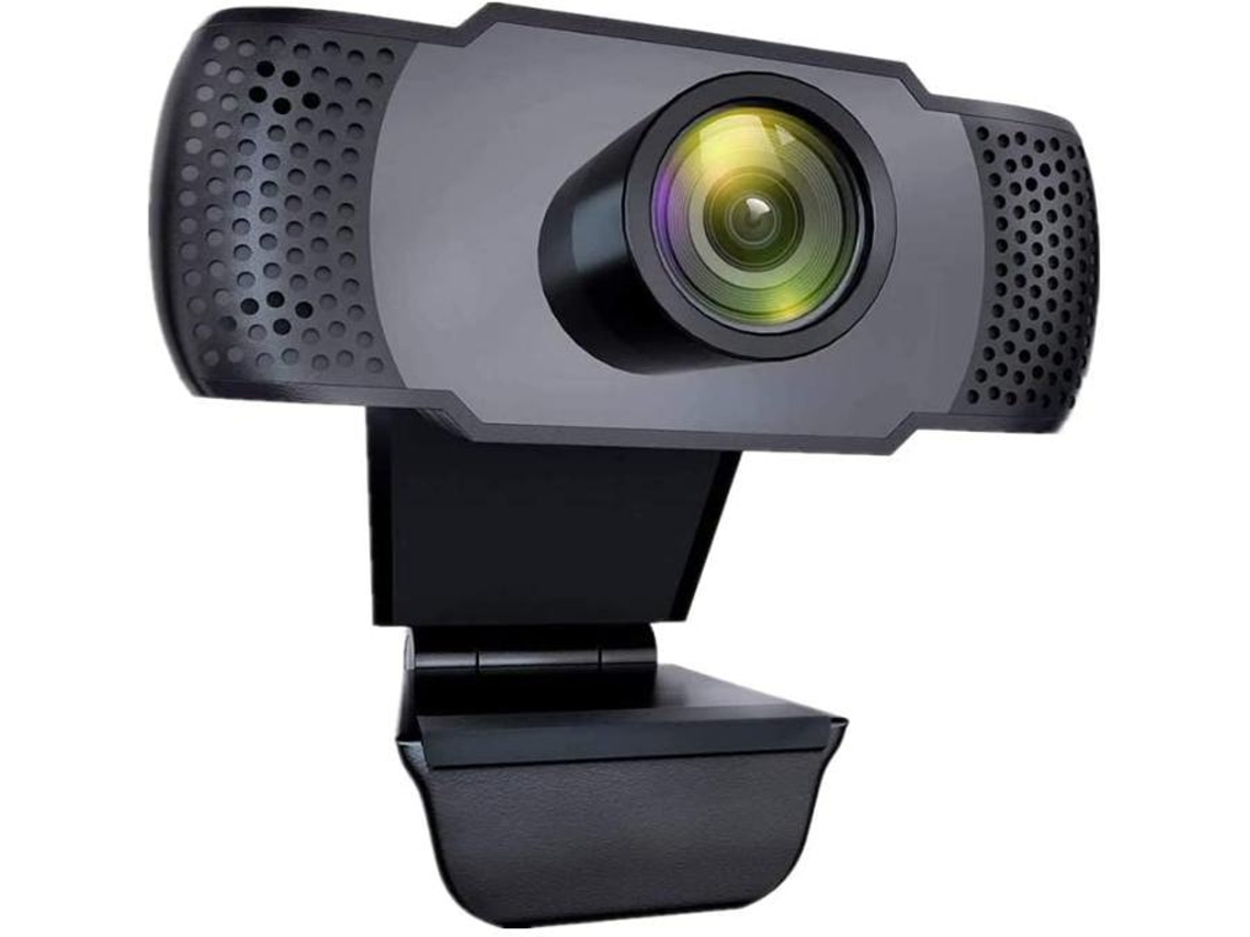 Webcam Com Microfone, Hd 1080p Usb Webcam Para Pc/mac/laptop, Correção Automática De Luz E Plug And Play Streaming Web Cam Yizhood (preto)