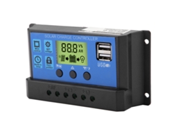 Laxiscreed Controlador De Carregamento Solar Pwm 12v/24v Com Duas Ports Usb, Alta Eficiência