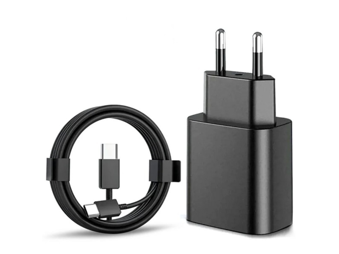 Carregador Rápido De 45 W Para Samsung Usb-C + Cabo Usb C De 2 M Preto  