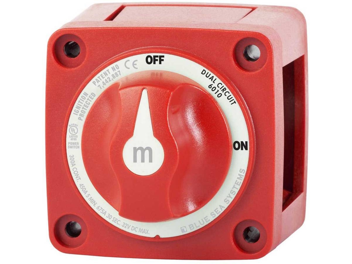 Interruptor BLUE SEA Mini Battery Switch Dual Circuit Vermelho