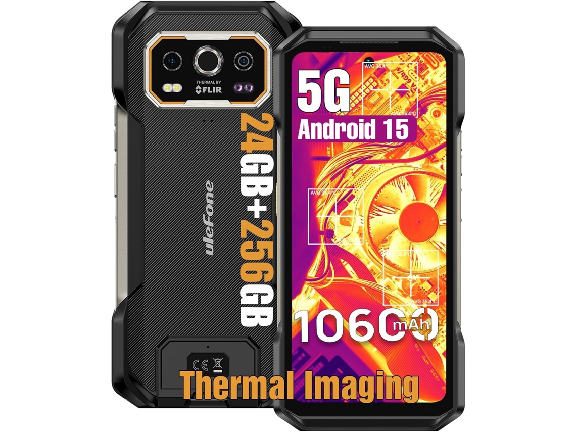 Ulefone Armor 27t Pro+ 5g Smartphone Robusto Con Cámara Térmica 24gb 256gb 10600mah 6,78" 120hz Android 15 Nfc, Preto