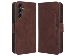 Yuru capa de Couro Pu para Samsung Galaxy A14 5g com Slots para Cartões, Suporte e Fechamento Magnético Anti impacto