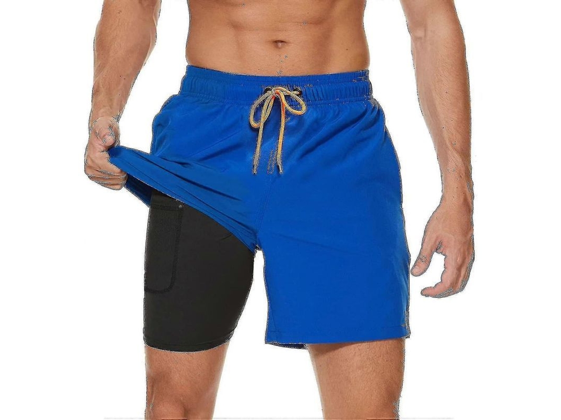 2026 pantalones Cortos de Baño para Hombre Con Forro de Compresión Rápido Secado Bolsillos Con Cremallera para Playa Surf Gimnasio