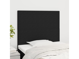 Vidaxl Cabeceira Preta 90x5x118/128 Cm Tecido