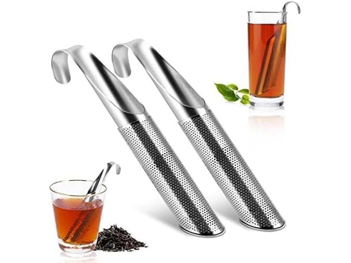 Infusor de chá Nova Line, 2 unidades, aço inox, malha fina 2025 S/MARCA