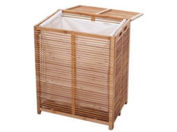 Cesto de Roupa de Bambú com Bolsa 61X50X35 cm 105 Litros Sdb04028 MOBIKASA