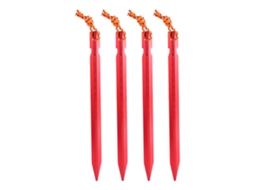 Pacote com 4 Estacas de Ancoragem para Barraca, 18 Cm, em Liga Alumínio AQUAFORGE (vermelhas)