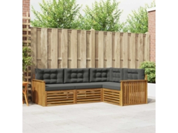 Vidaxl Conjunto De Sofás Para Exterior 4 Pcs Natural E Antracite
