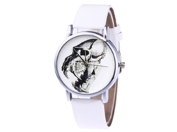 Reloj De Cuarzo Unisex Con Correa De Cuero Pu Moda Ocio T421-yx Blanco