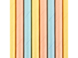 Pack 10 Palhinhas PARTYDECO de Papel Pastel