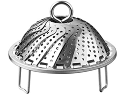 Cesto Para Cozinhar A Vapor Ajustável Em Aço Inoxidável 304, Bandeja Dobrável Perfeita Para Casa, Cozinhas