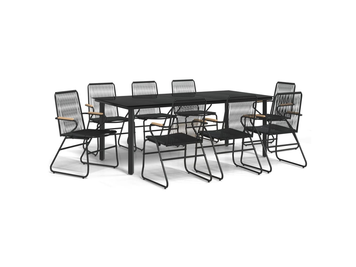 Garden Dining Set, Garden Dining Sets Vidaxl Preto Aço (200 Cm Table Length)