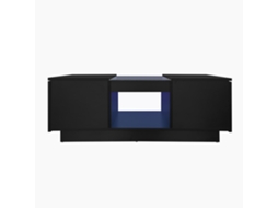 Mesa De Centro Com Led 2 Gavetas E 1 Compartimento Aberto Preto Mobrio