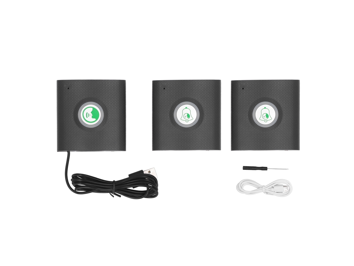 Interfone Wireless Bidirecional 2 vias 3 unidades 433 MHz Segurança Residencial Preto | S/MARCA