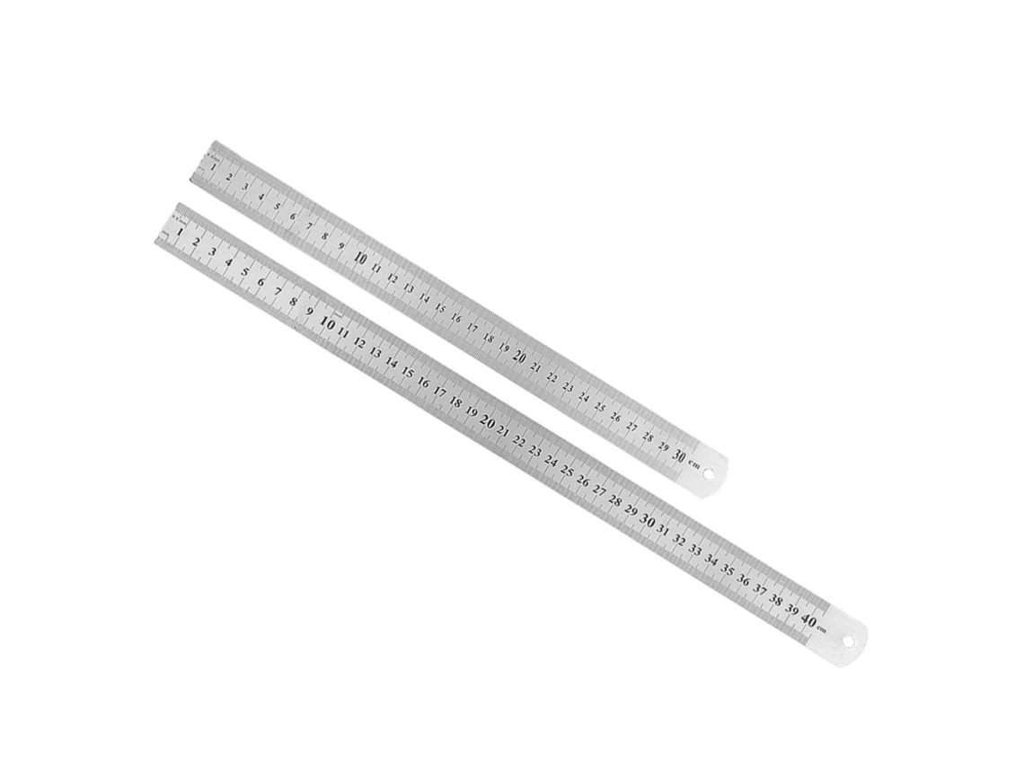 Régua Dupla Face de Aço desligada Popetpop 2 Peças, Escala Precisa para Marcenaria e Desenho, Resistente ao Desgaste e Esforços
