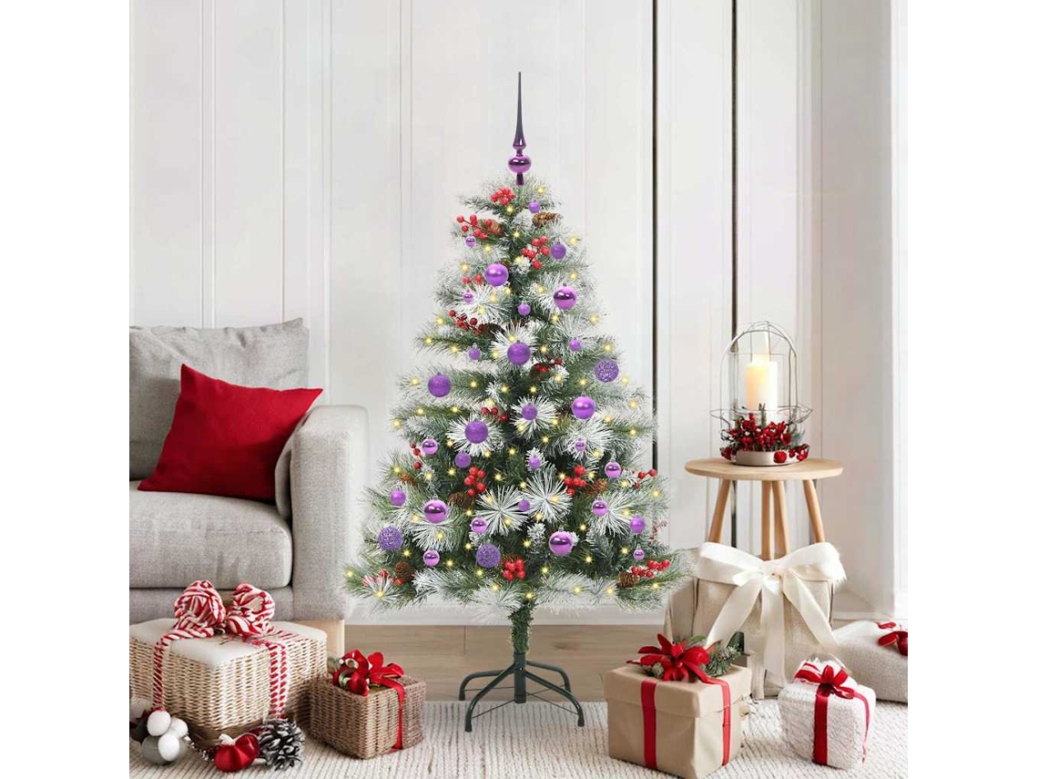 Vidaxl Árvore De Natal Artificial Verde E Branco 150 Cm