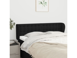 Vidaxl Cabeceira De Cama C/ Abas Tecido 147x23x78/88 Cm Preto