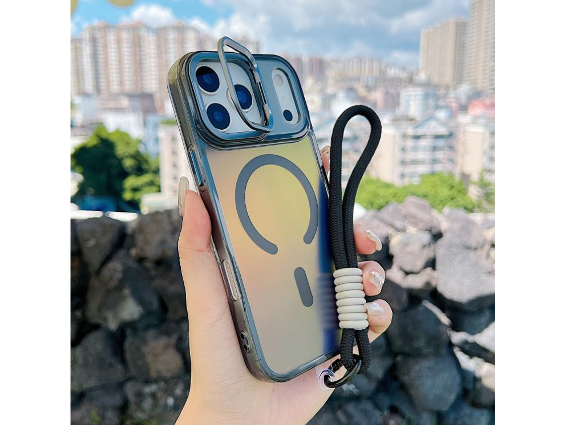 Capa Para Iphone 17 Pro Max Com Cor Degradê E Magsafe, Incluindo Suporte/alça De Pulso.