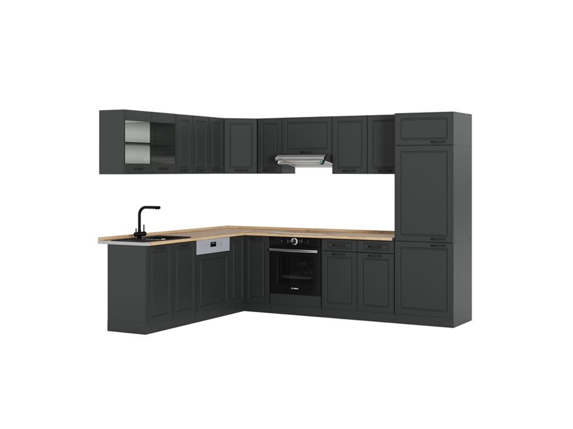 Cozinha em ângulo R-Line, 227x287cm sem PT, Antracite casa de campo/antracite VICCO