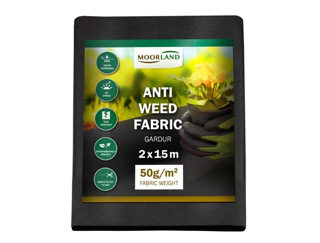 Velo para Ervas Daninhas Gardur 200X1500Cm Preto MOORLAND