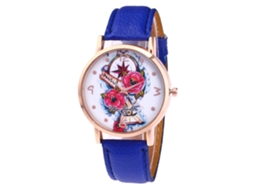 Reloj Casual De Cuarzo Para Estudiantes Con Correa De Cuero Pu Azul