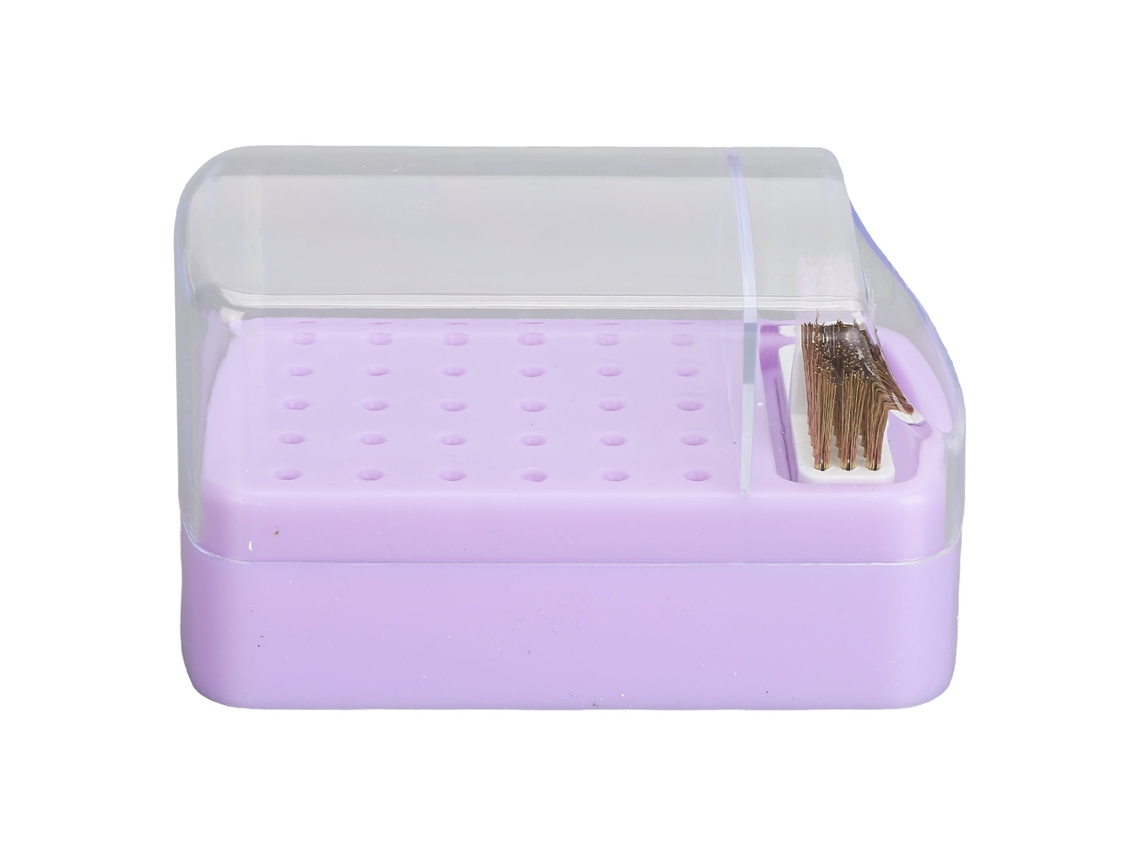 2026altiro-soporte Para Brocas De Furadeira De Unhas Com 30 Buracos, Caixa De Armazenamento Antipoeira Com Escova De Limpeza Para Salão E Lar Roxo
