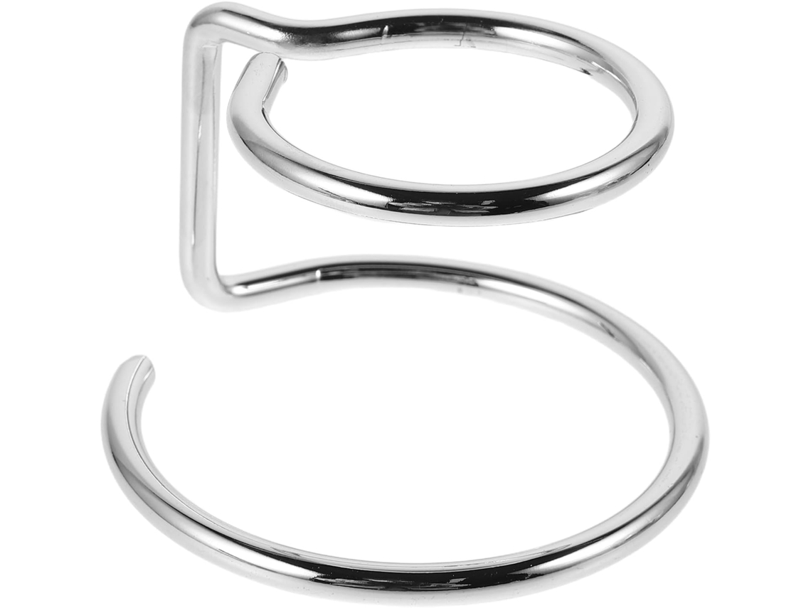Suporte Metal Duplo Esfera Cristal 4 Decorativo Prateado Médio Globo Pedra Versátil Anel Cm Ovo Mesa GOKOCO