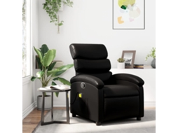 Vidaxl Poltrona De Massagem Reclinável Em Couro Sintético Preto