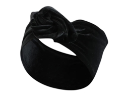 Faixa Estilo Turban Para Cabelo Casual Em Veludo Unido Moderno Preto
