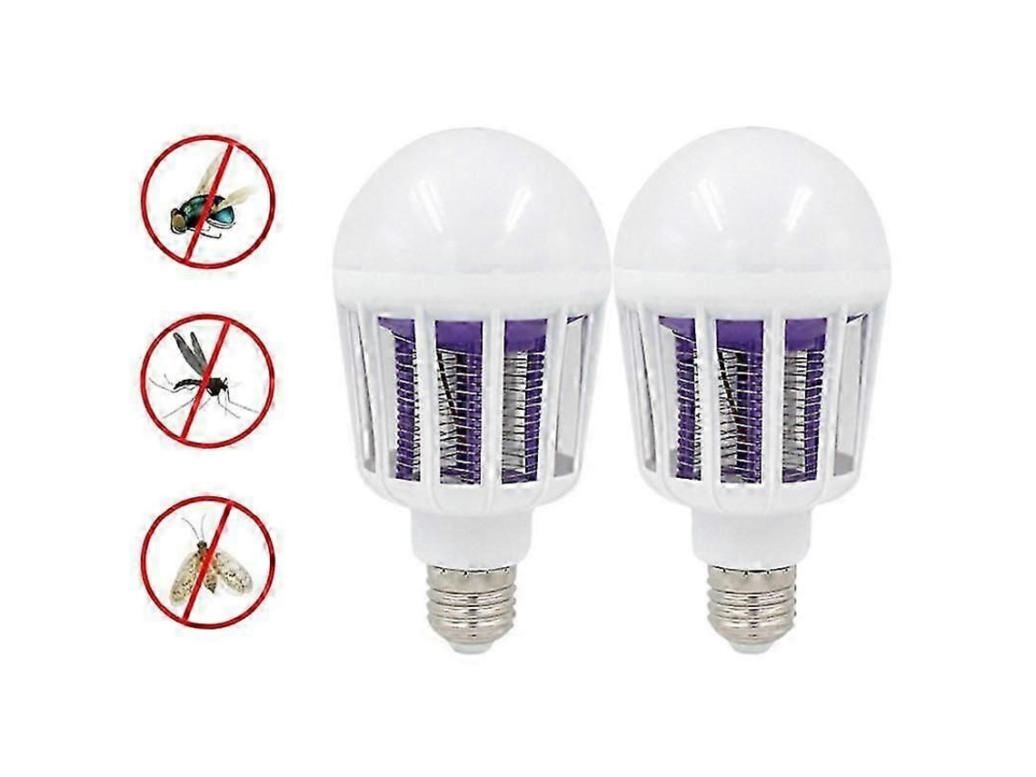 2 Lâmpadas Led Mata-mosquitos E27 Para Iluminação Doméstica, Armadilha Insetos, Repelente De Mosquitos.