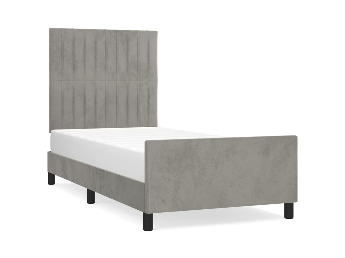 Bed Frame With Headboard, Bed Frames With Headboards Vidaxl Cinzeto Veludo (100 X 200 Cm)