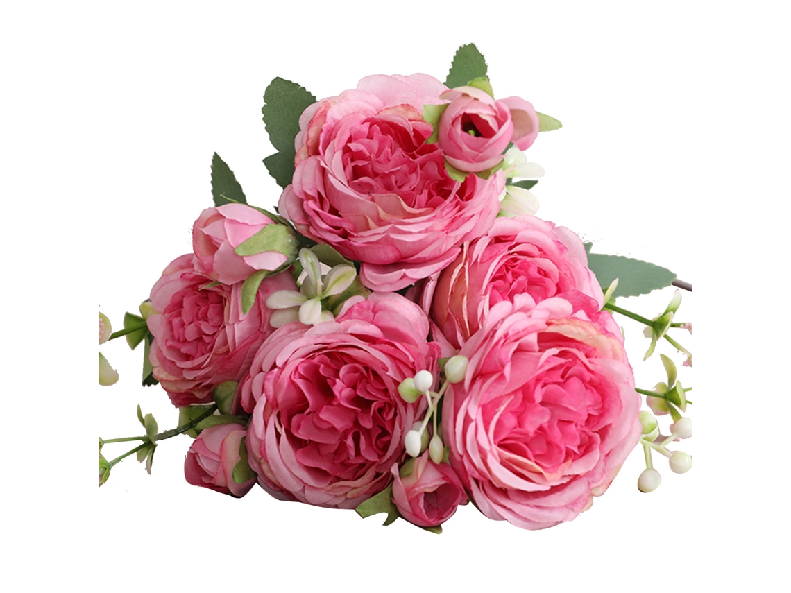 3 ramilletes de rosas persas, 5 cabeças, artificial, boda, decoração de sala, rosa, roxo, S/MARCA
